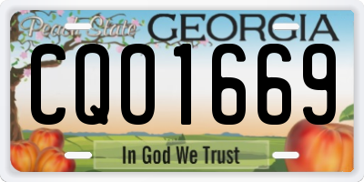 GA license plate CQO1669