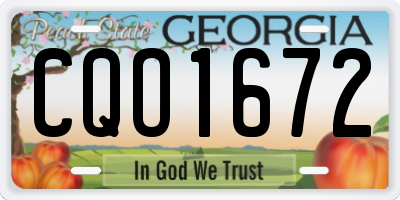 GA license plate CQO1672