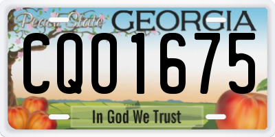 GA license plate CQO1675