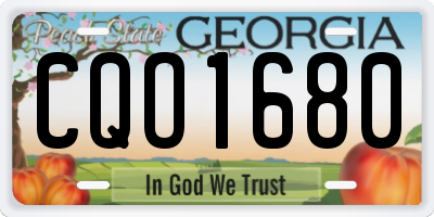 GA license plate CQO1680