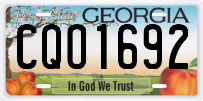 GA license plate CQO1692