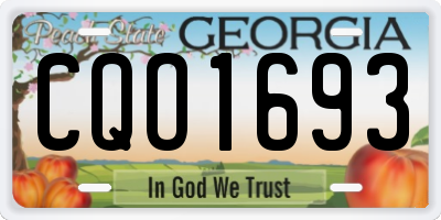 GA license plate CQO1693