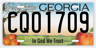 GA license plate CQO1709
