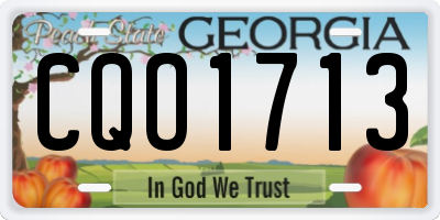 GA license plate CQO1713