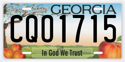 GA license plate CQO1715