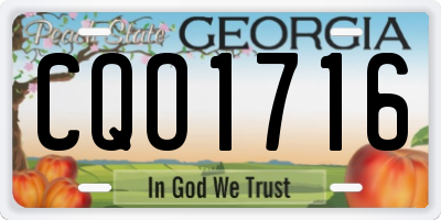 GA license plate CQO1716