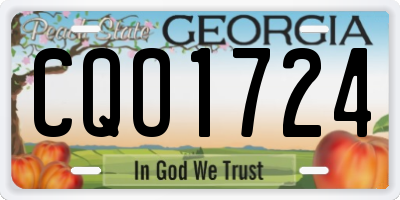 GA license plate CQO1724
