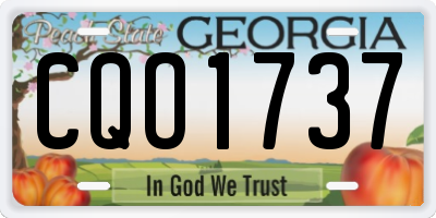 GA license plate CQO1737