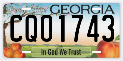 GA license plate CQO1743