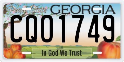 GA license plate CQO1749