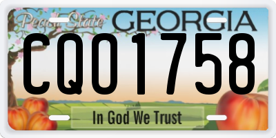 GA license plate CQO1758