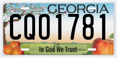 GA license plate CQO1781