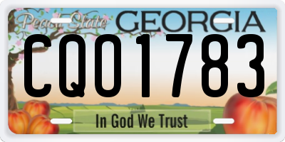 GA license plate CQO1783