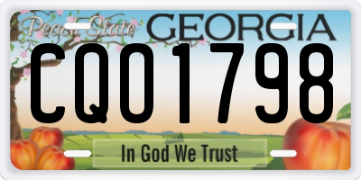 GA license plate CQO1798