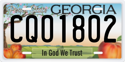 GA license plate CQO1802