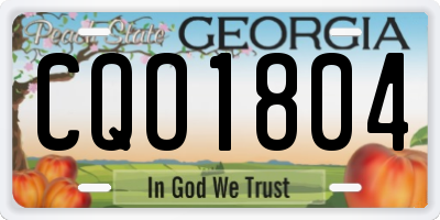 GA license plate CQO1804