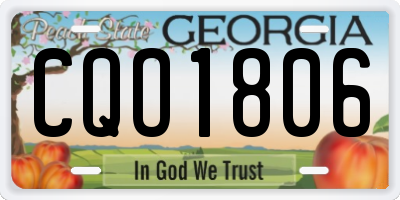 GA license plate CQO1806