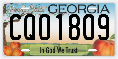 GA license plate CQO1809