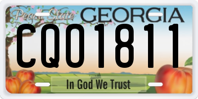 GA license plate CQO1811