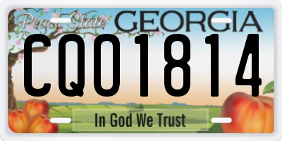 GA license plate CQO1814