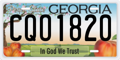 GA license plate CQO1820