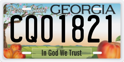 GA license plate CQO1821