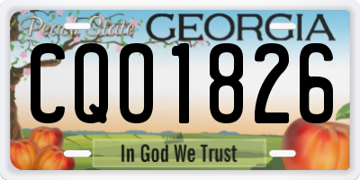 GA license plate CQO1826
