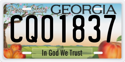 GA license plate CQO1837