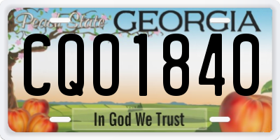 GA license plate CQO1840