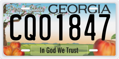 GA license plate CQO1847