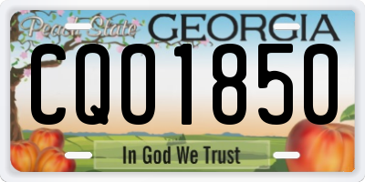 GA license plate CQO1850