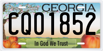 GA license plate CQO1852