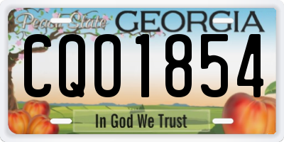 GA license plate CQO1854