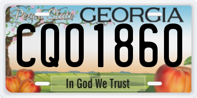 GA license plate CQO1860