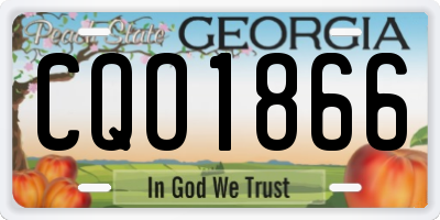 GA license plate CQO1866