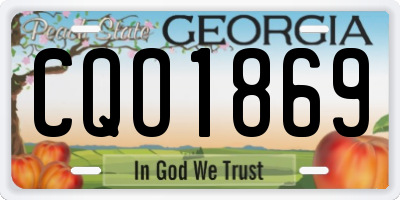 GA license plate CQO1869