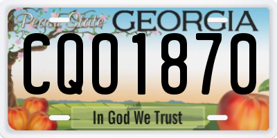 GA license plate CQO1870