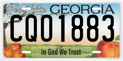 GA license plate CQO1883