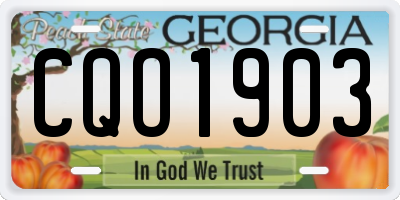 GA license plate CQO1903