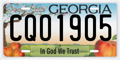 GA license plate CQO1905