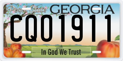 GA license plate CQO1911