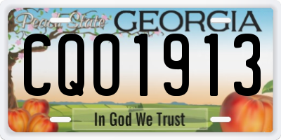 GA license plate CQO1913