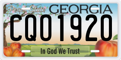 GA license plate CQO1920