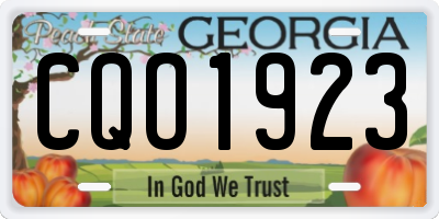GA license plate CQO1923