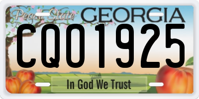 GA license plate CQO1925