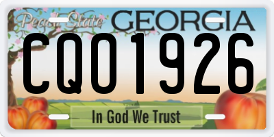 GA license plate CQO1926