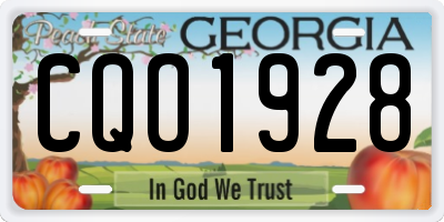 GA license plate CQO1928