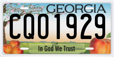 GA license plate CQO1929