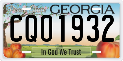 GA license plate CQO1932