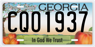 GA license plate CQO1937